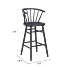 Zuo - Stenger Tabouret de bar - Noir - Ensemble de 2-6