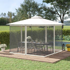 Outsunny - Moustiquaire de rechange pour gazebo 10 pi L x 10 pi l, blanc-Il est fabriqué en nylon de haute qualité. Les fermetures éclair lisses sont parfaites pour une utilisation durable  