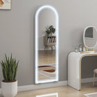 HOMCOM - Miroir pleine longueur avec éclairage réglable - 21 po l x 64 po H - argenté-Un bouton tactile permet de changer entre trois couleurs de lumière et d’ajuster facilement la luminosité 