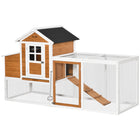 Pawhut - Enclos à poules grand poulailler imperméable pour 24 - orange-Comprend une maison principale, un enclos et un pondoir 