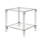 Table d'appoint carrée Plata Import Jacques 21 po - Argent-Design glamour en argent poli