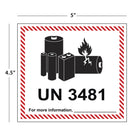 SPC - Étiquette imprimée de manipulation de batterie au lithium - 4,5" x 5" - Paquet de 500-Couleur : Noir sur blanc