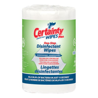 Certainty - Biodégradable Plus lingettes désinfectantes - 8 po x 6 po - 400 lingettes par rouleau - paquet de 2-Tue le SARS-CoV-2 (le virus
à l’origine du COVID-19)
en seulement 30 secondes