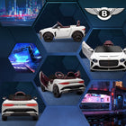 Aosom - Bentley bacalar licensed, voiture électrique rc pour enfants, jouet à conduire pour tout-petits cadeau - blanc-Indicateur de niveau de batterie pour surveiller l’autonomie restante 