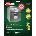 Avery 6499 Étiquettes d'adresse amovibles, blanches, laser/jet d'encre, 4" x 3-1/3", 60/pqt-Enlevez, réutilisez ou déplacez facilement!