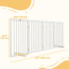 PawHut - Barrière pour animaux autoportante, pliable avec pieds de support - blanc-Fabriqué en bois de sapin et de pin de haute qualité 