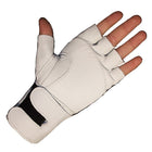 IMPACTO® 471-30 MOYEN Paire Gant Antichocs avec Support de poignet, demi-doigts, coussinet gel dans la paume, cuir et nylon-1