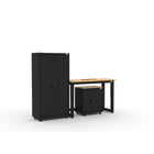 Cat - Ensemble d’armoires de garage (PAA) incluant 1 armoire-vestiaire, 1 armoire de base et un établi de 48 po-Construction industrielle en acier : Cadres en acier de calibre 22 et portes en acier de calibre 20 pouvant supporter jusqu’à 500 lb par armoire pour une performance durable.