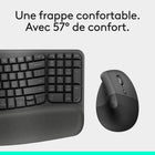 Logitech - Wave Keys et souris verticale Lift - Ensemble clavier et souris sans fil ergonomique - Graphite-9
