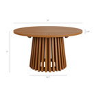 Modway - Lane Rond de 42 pouces Terrasse extérieure Bois de teck Table à manger - Naturel-Table ronde à lattes de 31 pouces