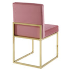 Modway - Carriage Base de traîneau à touffes de Channel Performance Velvet Chaise à manger - Rose Poussiéreuse d’Or-Chaise à base de traîneau