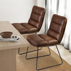 Chaises de salle de réunion rembourrées Homy Casa - - Lot de 2, simili-cuir suédé brun vieilli-Dimensions de l’article : 51 x 68 x 89 cm, capacité de 250 lb.
