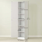 HOMCOM - Armoire de salle de bain mince et haute avec étagères - blanc-La finition effet bois réaliste apporte une touche élégante à n’importe quelle pièce 
