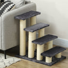 PawHut - Escalier pour animaux 4 niveaux 4 marches griffoir pour chat mobilier à griffer gris foncé-Idéal pour les animaux âgés, plus petits, handicapés ou en convalescence pour atteindre des endroits plus élevés 