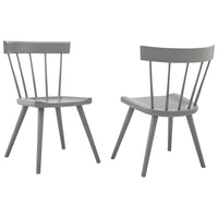 Modway - Sutter Fauteuil d’appoint de salle à manger Ensemble de 2 - Gris clair-Chaise à manger moderne de ferme