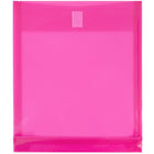 Jam Paper - Plastic Enveloppes avec fermeture VELCRO - 1" Extension - Lettre - 9 3/4" x 11 3/4" - Rose fuchsia - 12 Paquet (118V1FU)-Enveloppes extensibles roses format lettre, à ouverture latérale et fermeture velcro