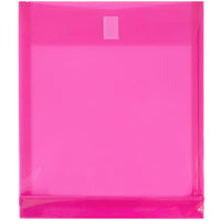 Jam Paper - Plastic Enveloppes avec fermeture VELCRO - 1" Extension - Lettre - 9 3/4" x 11 3/4" - Rose fuchsia - 12 Paquet (118V1FU)-Enveloppes extensibles roses format lettre, à ouverture latérale et fermeture velcro