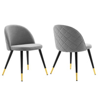 Modway - Cordial Chaises de salle à manger Ensemble de 2 - Gris clair-Fauteuils d’appoint rétro modernes