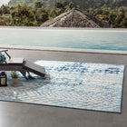 Modway - Reflect Giada Abstract Diamant Marocain Treillis Tapis intérieur/extérieur de 8 pi l x 10 pi L - Ivoire et bleu-Tapis durable d’intérieur et d’extérieur