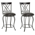 Homy Casa - Tabourets de bar pivotants industriels Homy Casa de 26 po de hauteur de comptoir - Ensemble de 2 - avec similicuir noir pour îlot-Design Élégant : Dispose d'un dossier décoratif avec un motif stylé, ajoutant une touche de sophistication à tout espace.