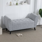 HOMCOM - Banc de rangement rembourré avec accoudoirs - gris-Tissu respirant et accoudoirs rembourrés pour plus de confort 