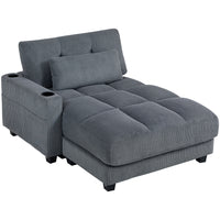 HOMCOM - Chaise lounge-lit surdimensionnée rembourrée 58 po - gris foncé-Les ressorts ensachés et la mousse épaisse offrent une douceur semblable à un nuage et un soutien durable 