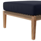 Modway - Clearwater Terrasse extérieure Bois de teck Ottoman in Marine grise-Épingles de pied non marquées