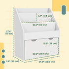 Qaba - Bibliothèque pour enfants avec étagères d’exposition à 3 niveaux, tiroir pour chambre de bébé - blanc-Fabriqué en MDF pour une utilisation durable  
