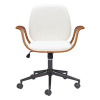 Zuo - Ali Chaise de bureau - Blanc-Moelleux et durable pour un confort quotidien exceptionnel