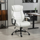 Vinsetto - Fauteuil de bureau exécutif à haut dossier avec massage à vibrations 6 points - blanc-Six points de massage vibrants : quatre dans le dos et deux dans l’assise, avec télécommande filaire