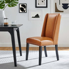 Modway - Baron Cuir végane Chaise à manger - Tan-Rembourrage en mousse dense