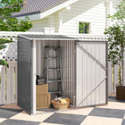 Outsunny abri de jardin adossé 3 pi x 3 pi - gris clair-Cadre en acier ondulé, galvanisé pour une solidité accrue  
