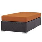 Modway - Convene Terrasse extérieure Tissu Ottoman rectangulaire in Espresso Orange-Résistance à l’eau et aux UV