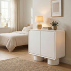 Modway - Lumo 2 portes Bois Armoire d’accent - Blanc-Glissières de plancher ajustables
