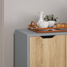 HOMCOM - Buffet 35,4 po L - gris et bois naturel-Couleur : gris, bois naturel 