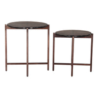 Zuo - Gema Table basse - Bronze - Ensemble de 2-Bois de santal recyclé au charme authentique et durable