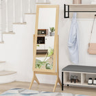 HOMCOM - Miroir pleine longueur - 18,5 po l x 58,25 po H - marron-2 angles réglables offrent une meilleure vue de haut en bas 