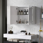 Kleankin - Armoire à pharmacie murale avec miroir - 35 po l x 24 po P - blanc-La surface est peinte, ce qui facilite le nettoyage 
