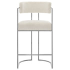 Modway - Huron Dos courbé Tissu et métal Tabouret de comptoir - Crème d’argent-7