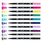 Tombow - Stylos à double pointe, couleurs Galaxie, paq./10-Marqueurs à double pointe à base d'eau - les couleurs peuvent être mélangées 