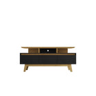 Manhattan Comfort - Meuble TV Yonkers 62,99 po style Mid-Century Modern - Noir et Cannelle-Meubles TV de style Mid-Century Modern pour salon et chambre