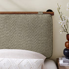 Modway - Anela Fixé au mur Chenille recouverte Tête de lit jumelée, Noyer d’avoine-Sangles velcro