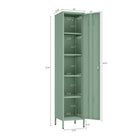 Manhattan Comfort - Ensemble de 2 armoires de rangement et d’appoint modernes Naomi - Vert-Lignes épurées et silhouette minimaliste, parfaites pour les espaces contemporains et transitionnels