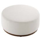 Modway - Tilden Grande boucle ronde de 38" rembourrée Rembourré Ottoman - Noyer des nuages-Arrivée entièrement assemblée