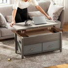 HOMCOM - Table basse relevable avec rangement et station de charge - gris foncé-Le style moderne s’harmonise parfaitement avec toute décoration intérieure