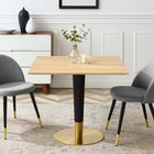 Modway - Zinque 36 po Carré Table à manger, Or Naturel-Plateau en MDF