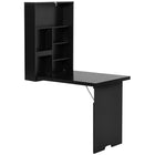 HOMCOM - Table murale pliante convertible - 23,5 po L x 37,25 po l x 57,75 po H - noir-La solution idéale pour gagner de la place pour tout propriétaire souhaitant ranger des objets essentiels et réduire l’encombrement