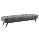 Modway - Adept Performance Velvet Banc - Gris-Établi chic Mid-Century Modern