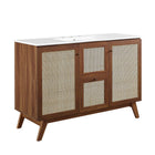 Modway - Soma 48" Vanité de salle de bain à un seul lavabo - Blanc noyer-MDF et panneau de particules