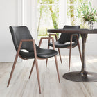 Zuo - Desi Chaise de salle à manger - Noir/Noyer - Ensemble de 2-Supporte jusqu'à 350 lb